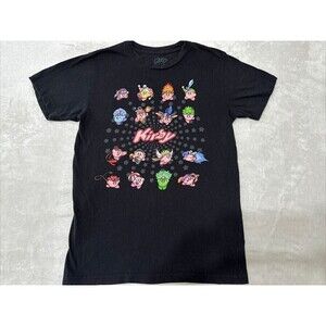 Kirby Shirt Men's Small Black Nintendo Graphic Tee Short Sleeve Video Game A40